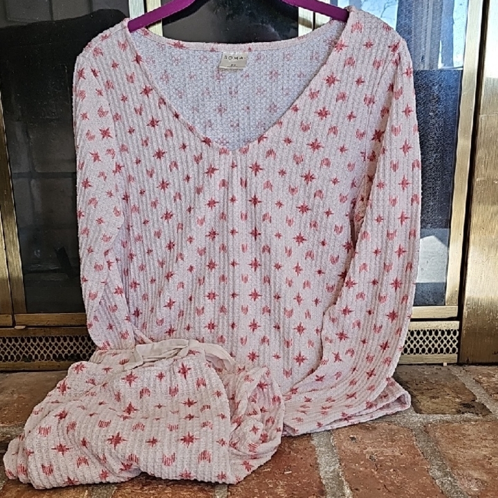Soma Pink Star Pattern Pajama Set